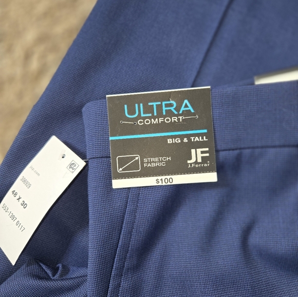 JF J. Ferrar Blue Dress Pants with Tailored Fit Big And Tall 48x30 - Picture 6 of 9